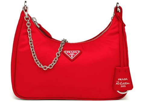 red prada nylon clutch|prada nylon shoulder bag price.